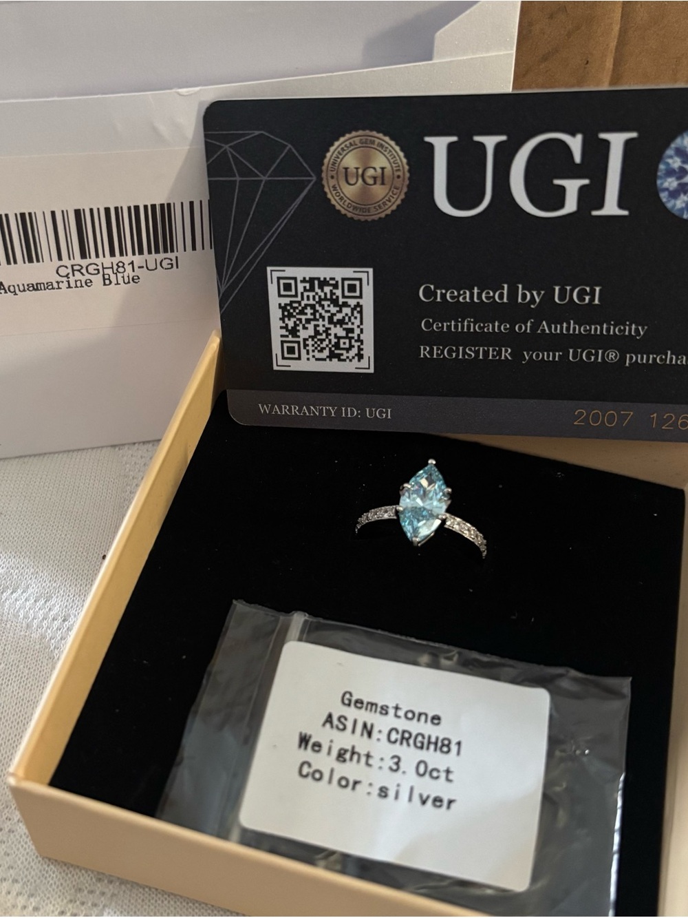 Sterling Silver Aquamarine Blue Marquise Gemstone Ring